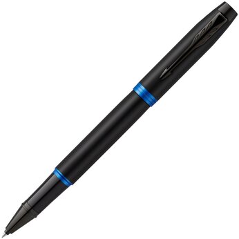 Ручка-роллер Parker IM Vibrant Rings Flame Blue, стержень:Fblk, в подарочной упаковке.