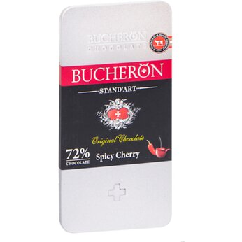 Шоколад горький "Bucheron" с вишней и перцем чили, 100 гр.
