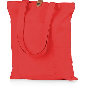 Cумка Clip из хлопка 340 г/м2 с застежкой из экокожи, красный