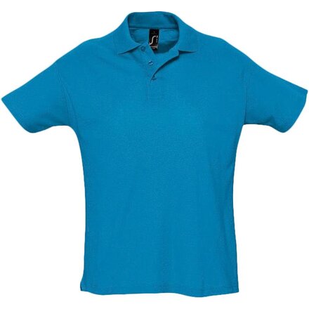 Рубашка-поло мужская "Summer II" 170, L, ярк.-бирюзовый