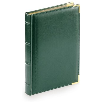 Ежедневник полудатированный "Boss" зеленый, срез золотистый