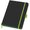 Блокнот "ColorNote Black", твердая обложка A5, 80 листов, черный с зеленым яблоком