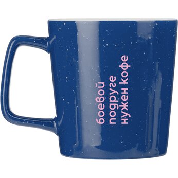 Кружка «Боевой подружке нужен кофе», синий