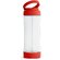 Бутылка для воды "Quintana" c подставкой для смартфона и ремнем, прозрачный/красный