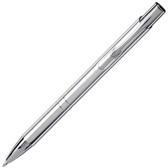 Кнопочная шариковая ручка Moneta, синие чернила, хром