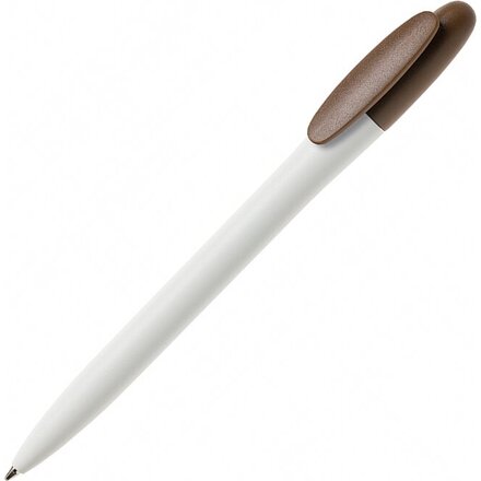 Ручка шариковая автоматическая "Bay MATT BC" белый/коричневый
