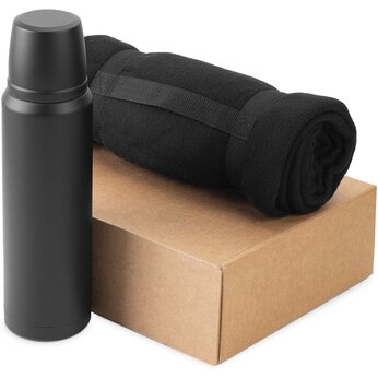 Подарочный набор из термоса и пледа «Serenity», черный