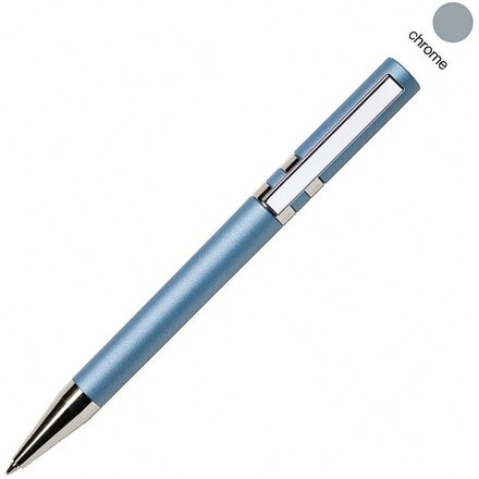 Ручка шариковая автоматическая "Ethic MET CR" голубой/серебристый