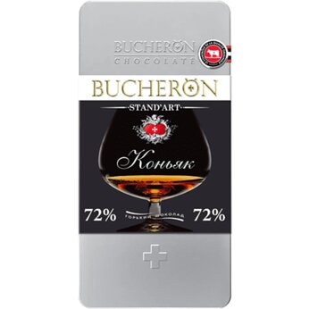 Шоколад горький "Bucheron" с коньяком, 100 гр