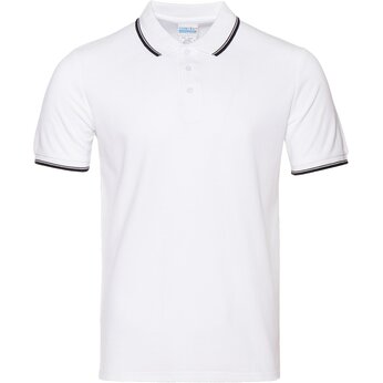 Рубашка-поло унисекс "STAN" 185, XXXL, белый/черный