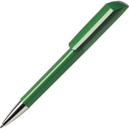 Ручка шариковая автоматическая "Flow C CR" зеленый/серебристый