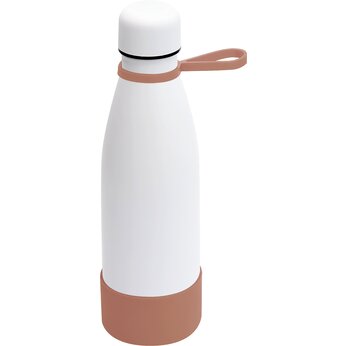 Термобутылка  "Olivia To Go" с манжетой, белый/мокко