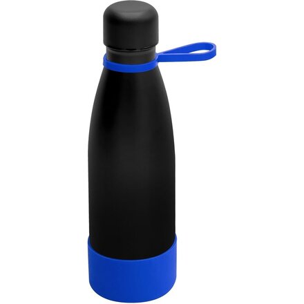 Термобутылка  "Olivia To Go" с манжетой, черный/синий