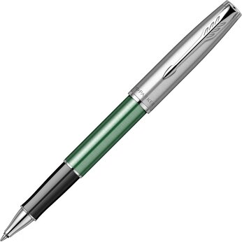 Ручка-роллер Parker Sonnet Essentials Green SB Steel CT, цвет чернил black, перо: F, в подарочной упаковке.
