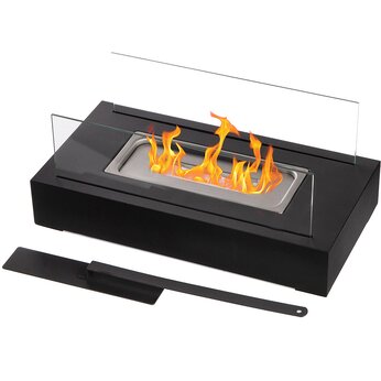 Биокамин настольный "Narvik" прозрачный/черный