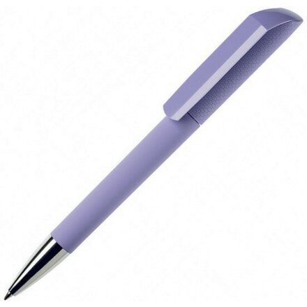 Ручка шариковая автоматическая "Flow T-GOM C CR" софт-тач, светло-фиолетовый/серебристый
