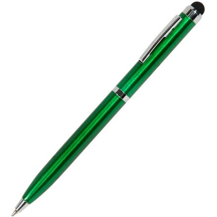 Ручка шариковая автоматическая "Clicker Touch" зеленый/серебристый