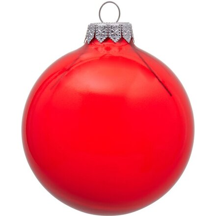 Стеклянный елочный шар "Frozi", красный прозрачный, с серебристым колпачком