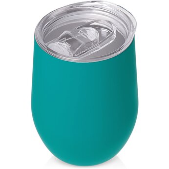 Термокружка Sense Gum, soft-touch, непротекаемая крышка, 370мл, крафтовая упаковка, бирюзовый 320C