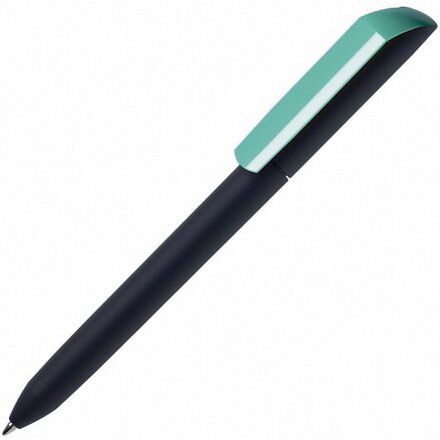 Ручка шариковая автоматическая "Flow Pure GOM K" софт-тач, черный/бирюзовый