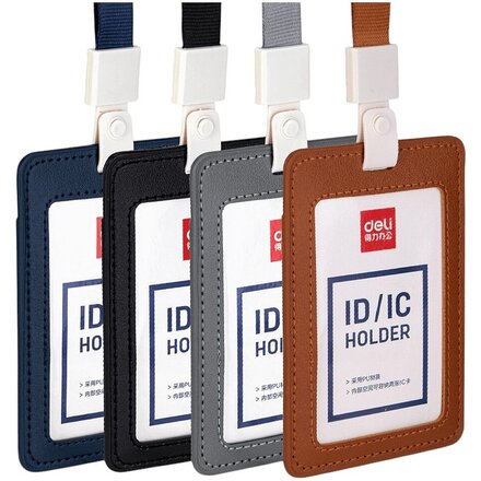 Бэдж для пропусков "Deli", синий