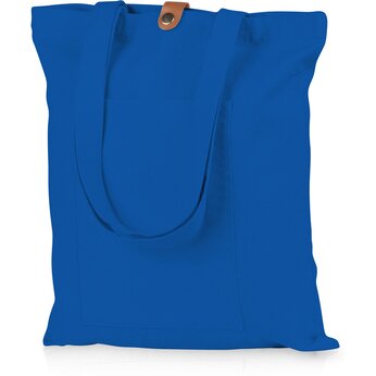 Cумка Clip из хлопка 340 г/м2 с застежкой из экокожи, синий