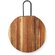 Деревянная круглая доска из акации с металлической ручкой "Кира"