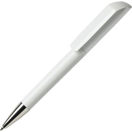 Ручка шариковая автоматическая "Flow C CR" белый/серебристый