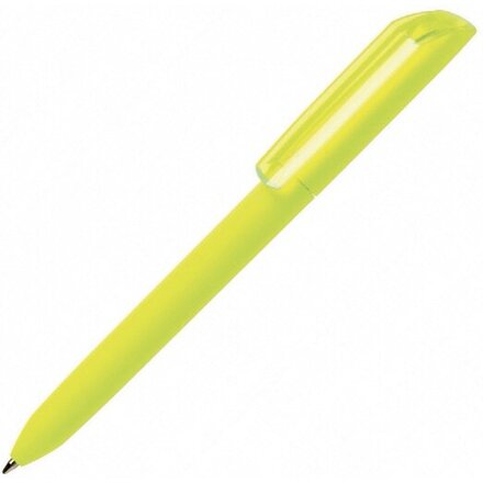 Ручка шариковая автоматическая "Flow Pure GOM 30 F" софт-тач, неоновый желтый