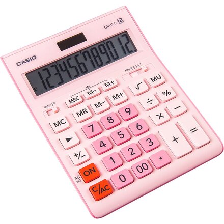 Калькулятор настольный "GR-12" розовый