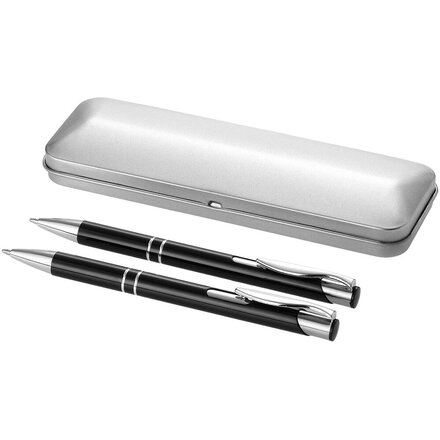 Набор ручка "Dublin" черный/серебристый: шариковая и карандаш механический