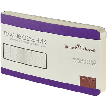 Еженедельник недатированный "Megapolis Velvet Flex" А6, зефирный фиолетовый