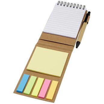 Липкий блокнот с шариковой ручкой "Flipper", натуральный