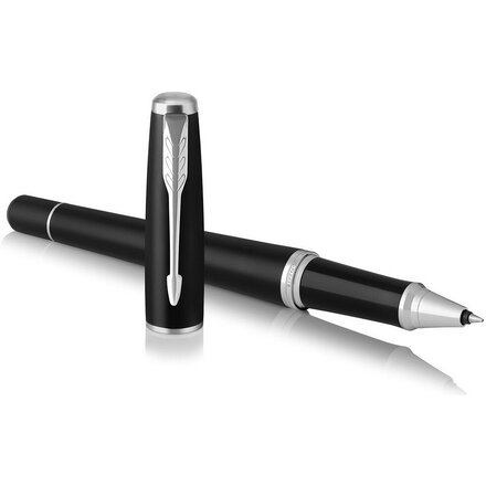 Ручка-роллер "Urban Muted Black Chrome Trim" черный/серебристый