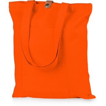 Cумка Clip из хлопка 340 г/м2 с застежкой из экокожи, оранжевый