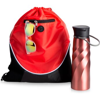Подарочный набор с солнцезащитными очками и бутыкой для воды" Summerheat", красный