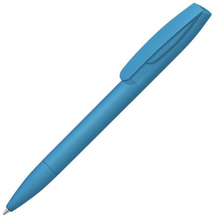 Шариковая ручка "Coral Gum " с прорезиненным soft-touch корпусом и клипом., голубой