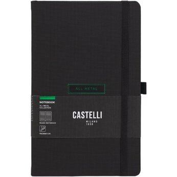 Блокнот "All Metal Green" А5, черный металлик