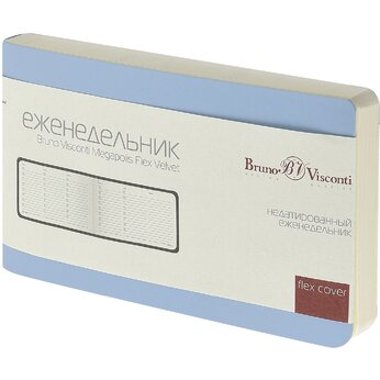 Еженедельник недатированный "Megapolis Velvet Flex" А6, зефирный голубой