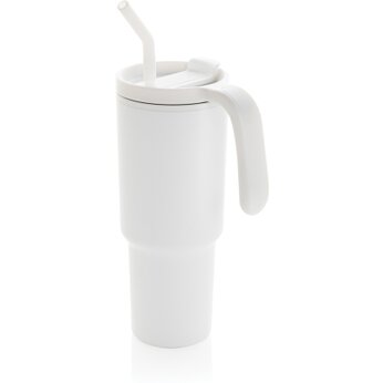 Кружка термическая "Graphic" с трубочкой, белый