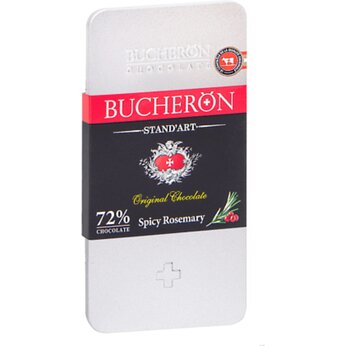 Шоколад горький "Bucheron" с розмарином и розовым перцем, 100 гр