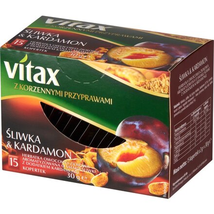 Чай фруктовый "Vitax" с вкусом сливы и кардамоном, пакетированный