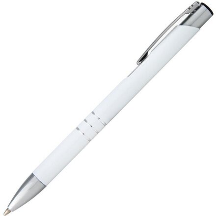 Ручка шариковая автоматическая "Ascot" белый/серебристый