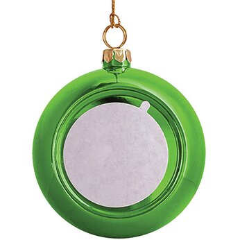 Шар елочный декоративный "9100703" со вставкой под сублимацию, зеленый