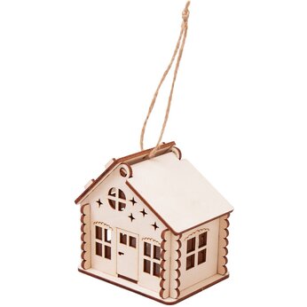Подвеска с подсветкой домик (с мерцающей свечкой)