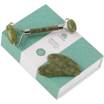 Сет роллер и гуаша "Rituals" из нефрита, зеленый