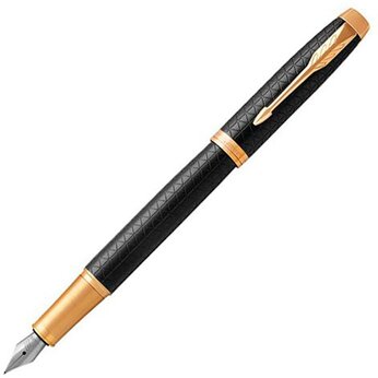 Перьевая ручка Parker IM Premium Black GT, перо: F, цвет чернил: blue, в подарочной упаковке.