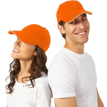 Бейсболка "New Castle" 6-ти панельная, оранжевый/белый