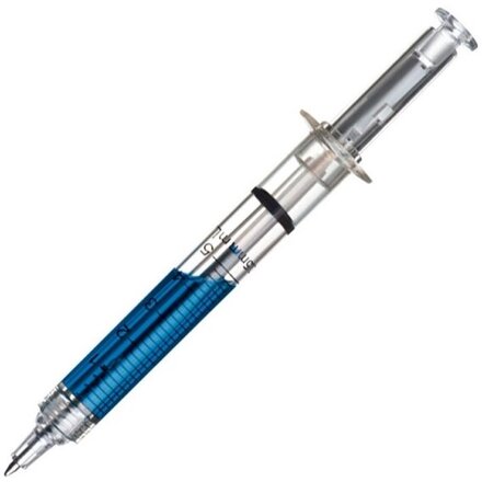 Ручка шариковая автоматическая "Injection 1" прозрачный/синий
