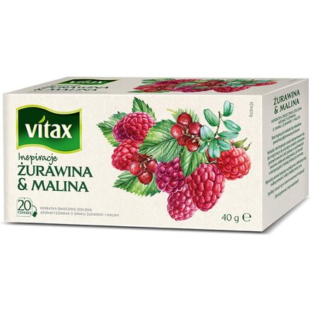 Чай фруктовый "Vitax" со вкусом клюквы и малины, пакетированный